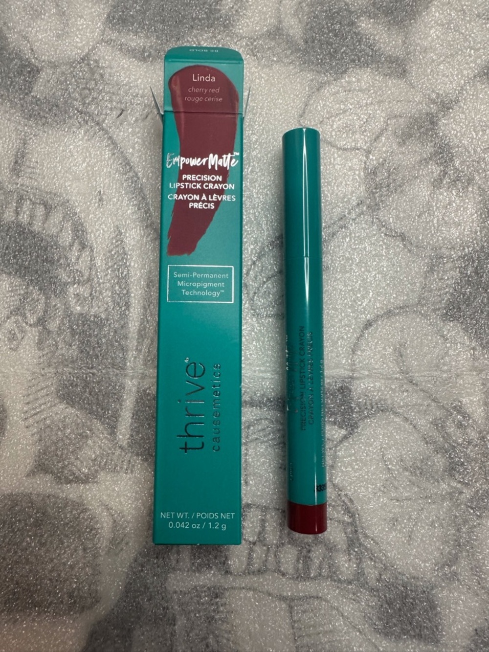 thrive causemetics EmpowerMatte Precision Lipstick Crayon - Linda Cherry Red